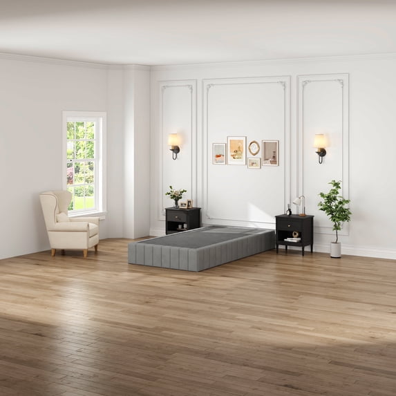 WANTAI Twin Box Spring, 9 Inch Box Springs King Size Basics Bed Base, Black Heavy Duty Metal Structure with Cover,Mattress Foundation, Easy Assembly