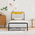 thumbnail image 1 of WANTAI Twin Size Upholstered Bed Frame with LED Lights & Storage, 1 of 7