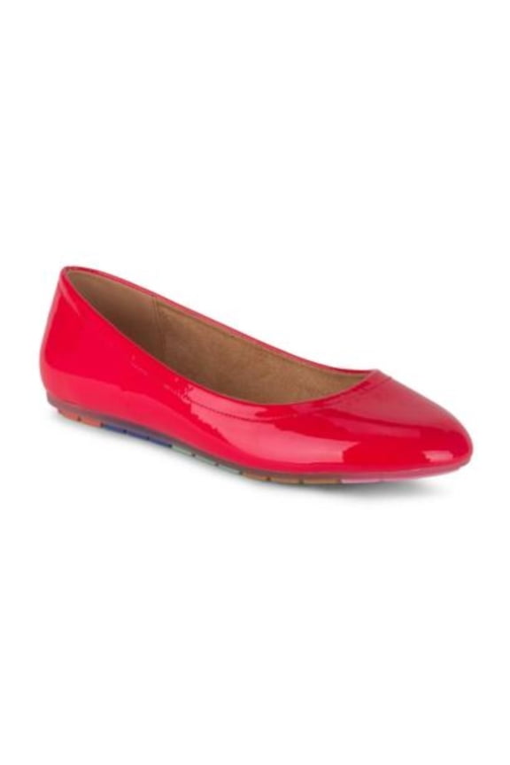 Womens Red Rainbow Sole Padded Marlo Round Toe Slip On Ballet Flats 7