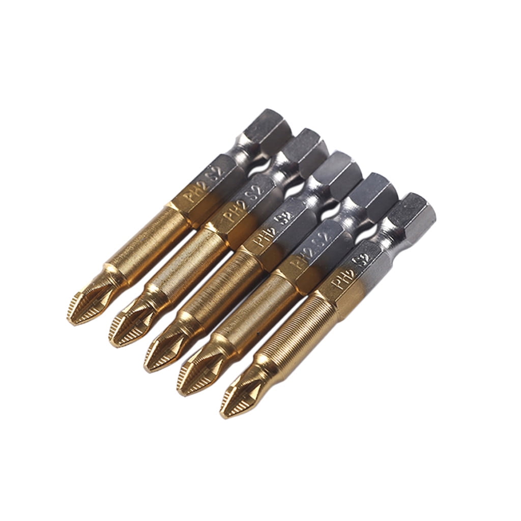 WANYNG 5Pcs 1/4 Hex Shank Nonslip PH2 Phillips Cross Head