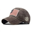 thumbnail image 1 of WANYNG Adult Classic American Flag Washed Old Letter American Sunshade Baseball M P Mens Hat Plain Snap Back Baseball Cap, 1 of 7