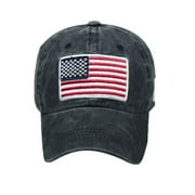 WANYNG Adult Classic American Flag Washed Old Letter American Sunshade Baseball M P Mens Hat Plain Snap Back Baseball Cap