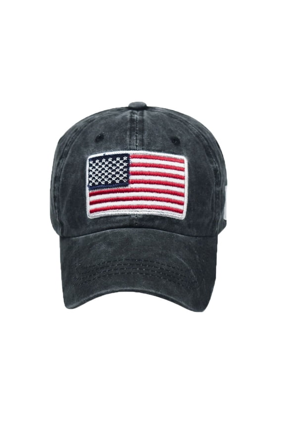 WANYNG Adult Classic American Flag Washed Old Letter American Sunshade Baseball M P Mens Hat Plain Snap Back Baseball Cap