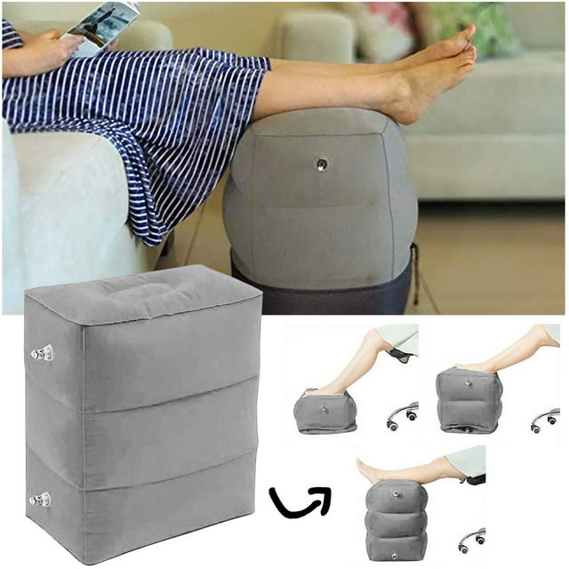 WANYNG Inflatable Trave Foot Rest Pillow Kids Airplane Bed Adjustable