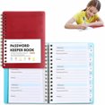 thumbnail image 1 of WANYNG Password Keeper Book Spiral Red Alphabetical Tabs Internet Address Username Log Organizer 5.7 x 4.25 Inch for Home Office Seniors, 1 of 5