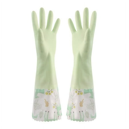 WANYNG Rubber Cleaning Gloves With Lining Household Thickening PWaterproof Kitchen Dish Washing Latex Glove Dishwasher Gloves Small Size