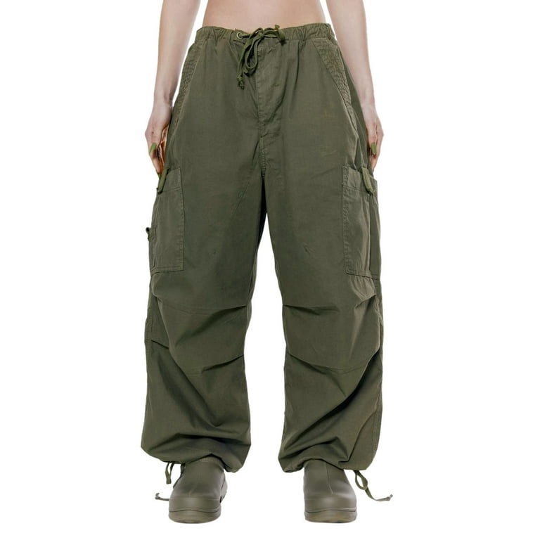 WANYNG Women Low Waist Baggy Cargo Pants Drawstring Loose Pocket Jogger  Trousers Hippie Punk Streetwear Pants for Summer Women Tall Sweatpants for  Women 
