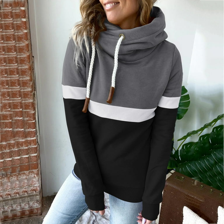 Turtleneck clearance hooded sweatshirt