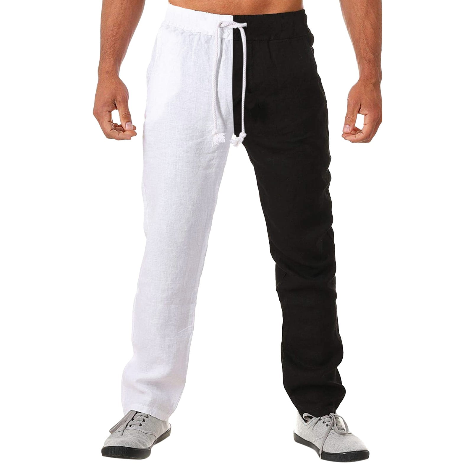 Sweatpants for Men Men's Casual Baggy Pure Half Waist Fashion Pockets Long  Pants Mens Cargo Pants Baggy Jeans on Sales White 2XL - Walmart.com