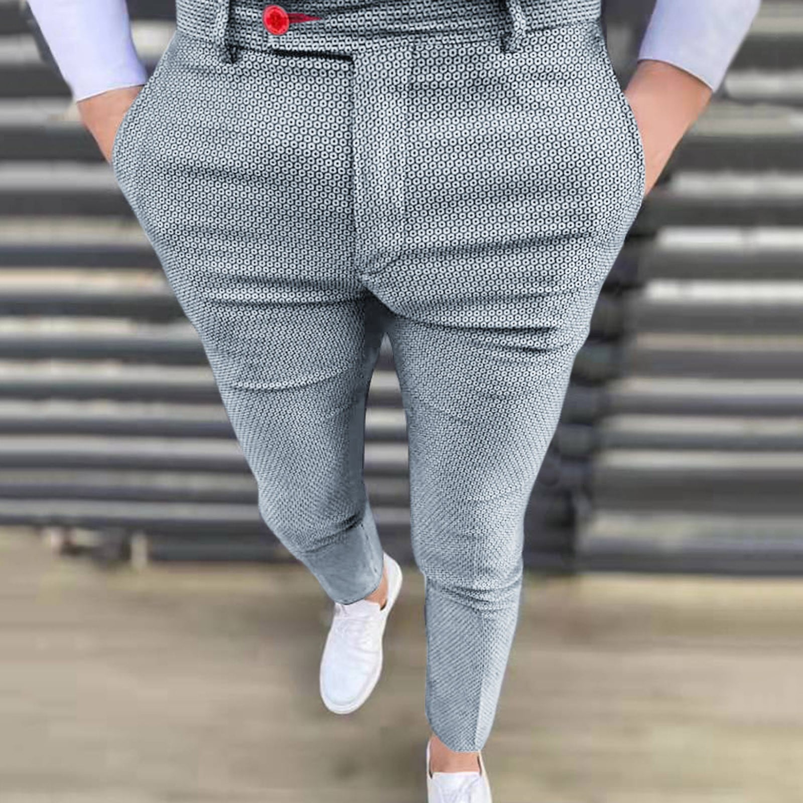 Men's Fashion Plaid Pants Grey & Apple Red - Etsy