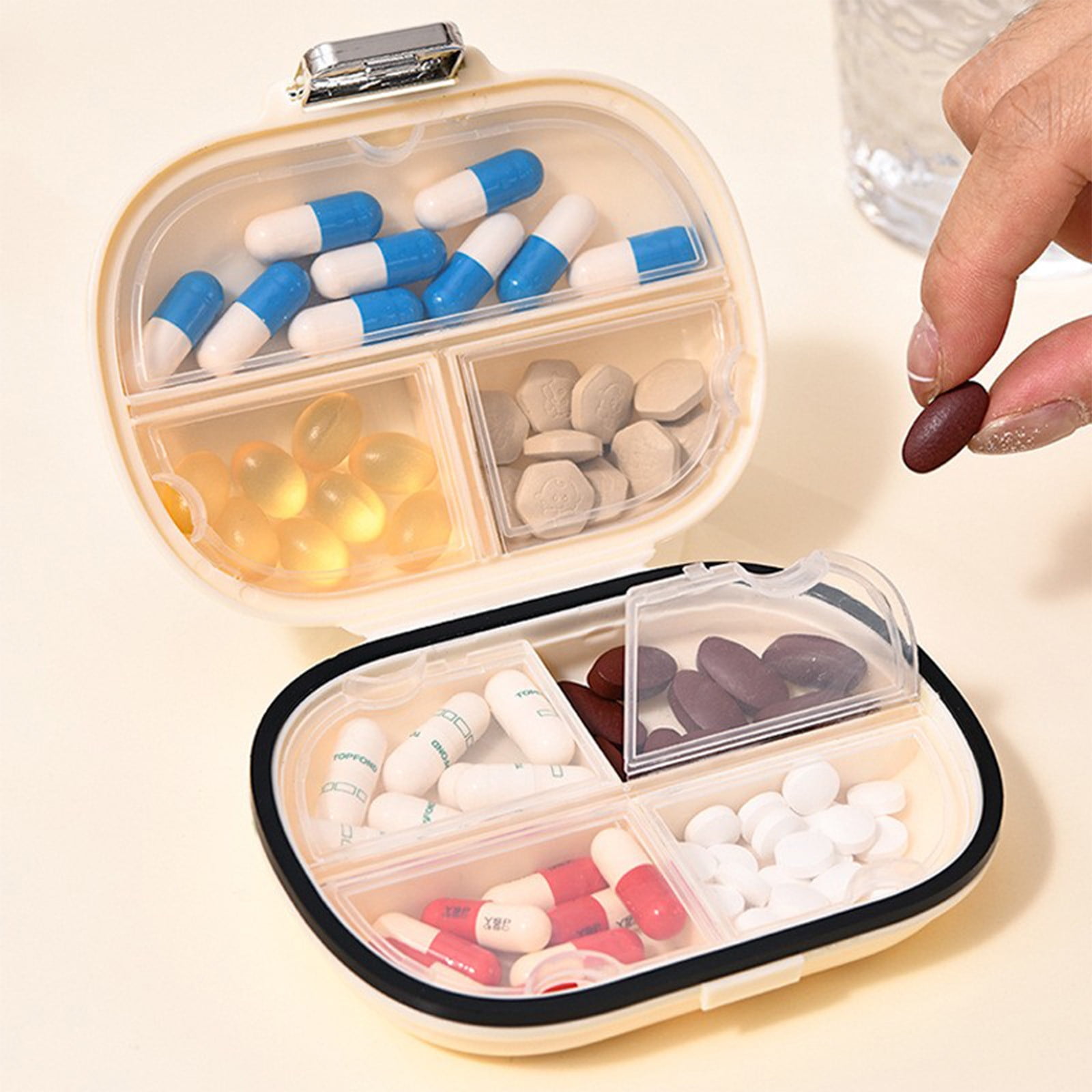 Supplement Storage Solution WANYR Vitamin Organizer Box - Premium Multi-Compartment Vitamin Storage ...