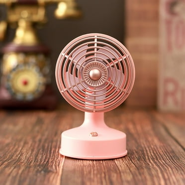 WANYR led lights for bedroom Classic Retro Desktop Fan USB Rechargeable Adjustable Angle Office Outdoor Camping Portable Handheld Fan ceiling fans with lights
