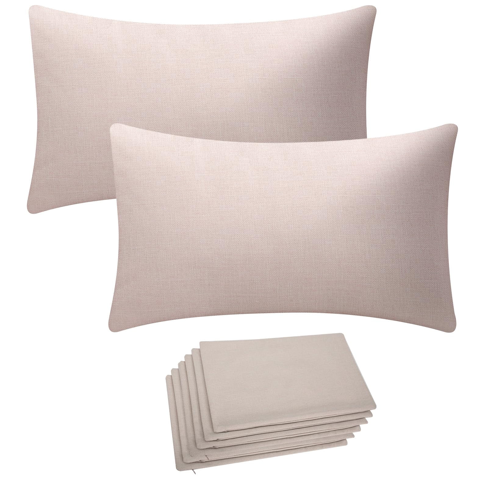 WANZELONYO Lumbar Pillow Covers AIF4 Blank 12x20 Inch Bulk Plain Pillow