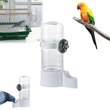 WAOTIER Automatic Bird Feeder Bird Water Bottle Drinker Clear Food Seed Dispenser Container Set Hanging in Cage No-Mess for Parrots Budgie Cockatiel Lovebirds Finch Canary Hamster