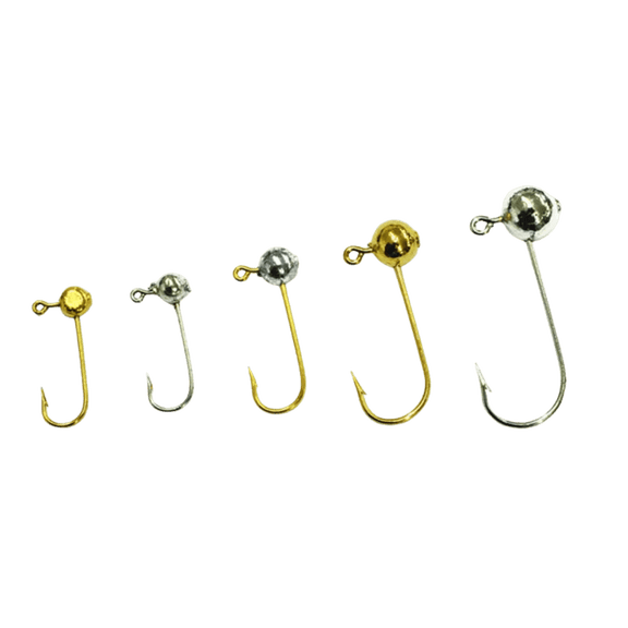 WAPSI FLY BALL STYLE JIG HEADS - GOLD