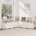thumbnail image 1 of WARAYZ Farmhouse L-Shaped Breakfast Nook Bench, Corner Dining Bench with Hidden Storage, Arrow Pattern Design, Flip-Top Seats, 400 lbs Capacity, White, 1 of 9