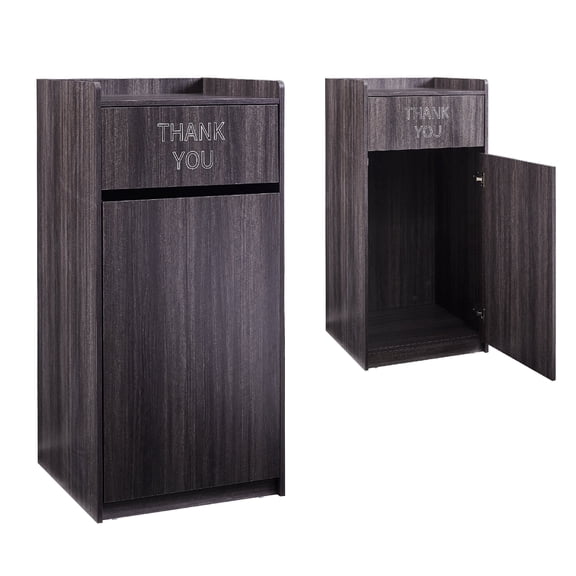 WARAYZ Trash Can Cabinet 40 Gallon, Hidden Garbage Bin Cabinet with Flip Top, Front Door, Waterproof, Pet-Proof, Large Capacity for Kitchen Restaurant, Gray