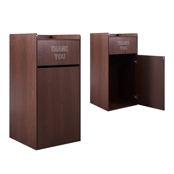 WARAYZ Trash Can Cabinet 40 Gallon, Hidden Garbage Bin Cabinet with Flip Top, Front Door, Waterproof, Pet-Proof, Large Capacity for Kitchen Restaurant, Red