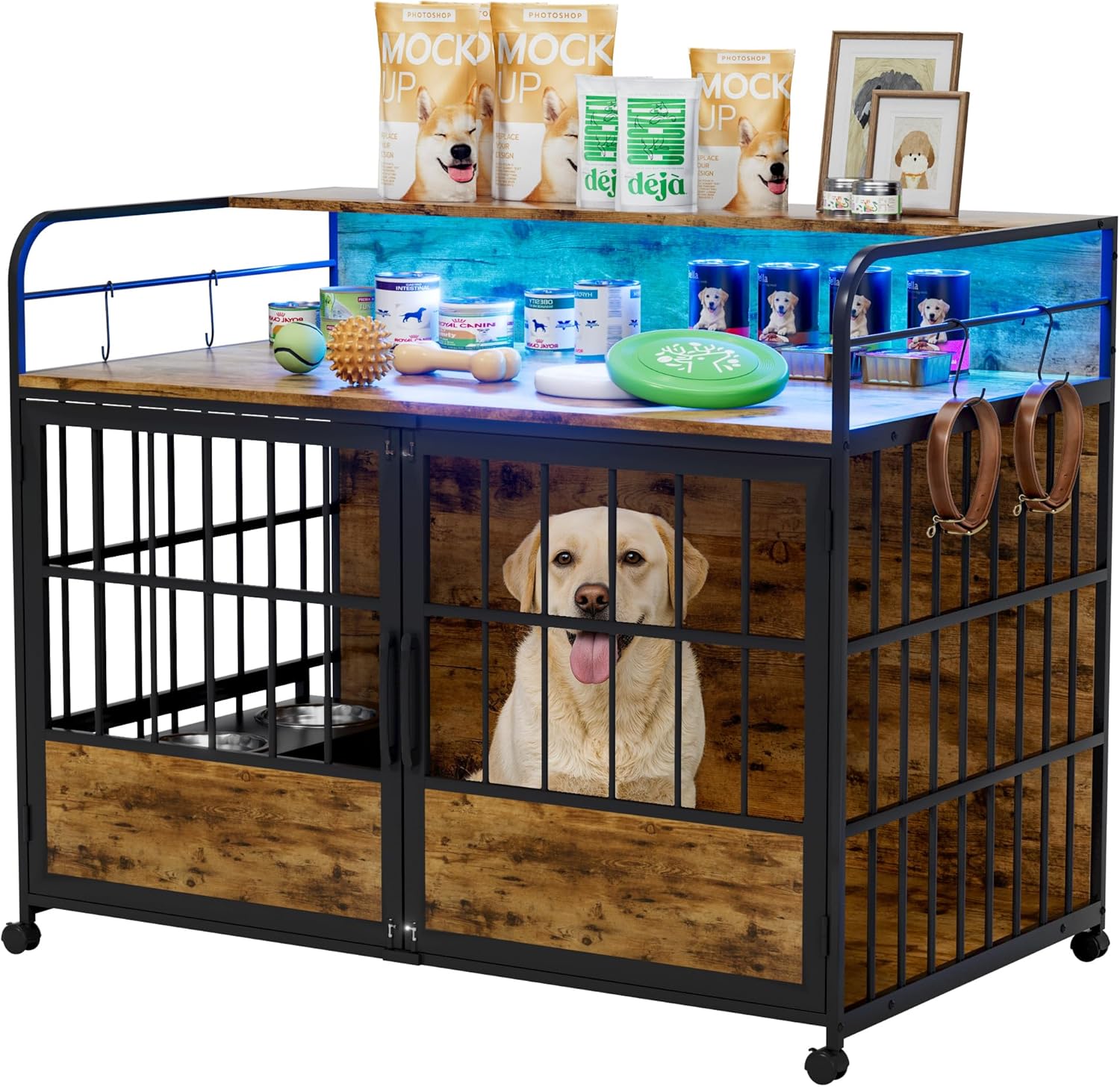Curated visual reference: Visual Reference: Warcat Large Furniture Dog Crate Heavy Duty Dog Crate Dog