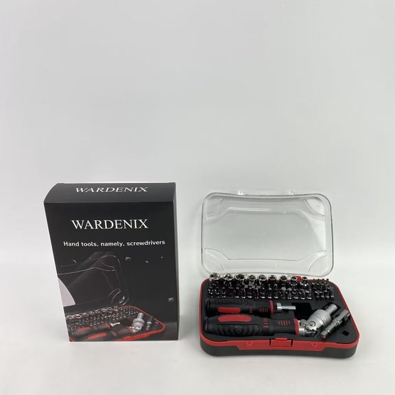 WARDENIX Hand tools, namely, screwdrivers,Magnetic Ratcheting Wrench and Electronics Precision Screwdriver Set, (Pack of 1), Red