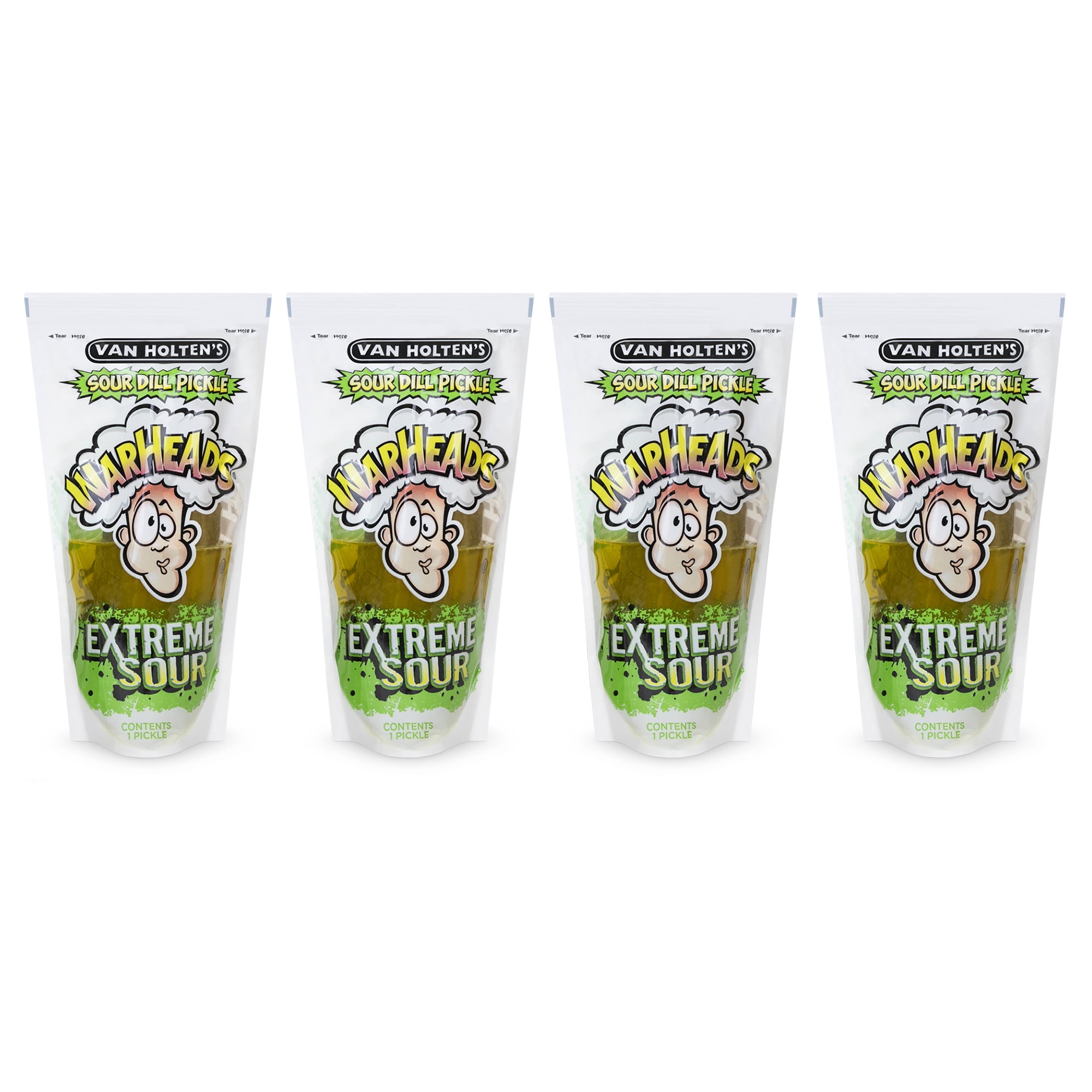 WARHEAD JUMBO Pickles, 4 Pouches | EXTREME Sour Flavor | (4) Packs of ...