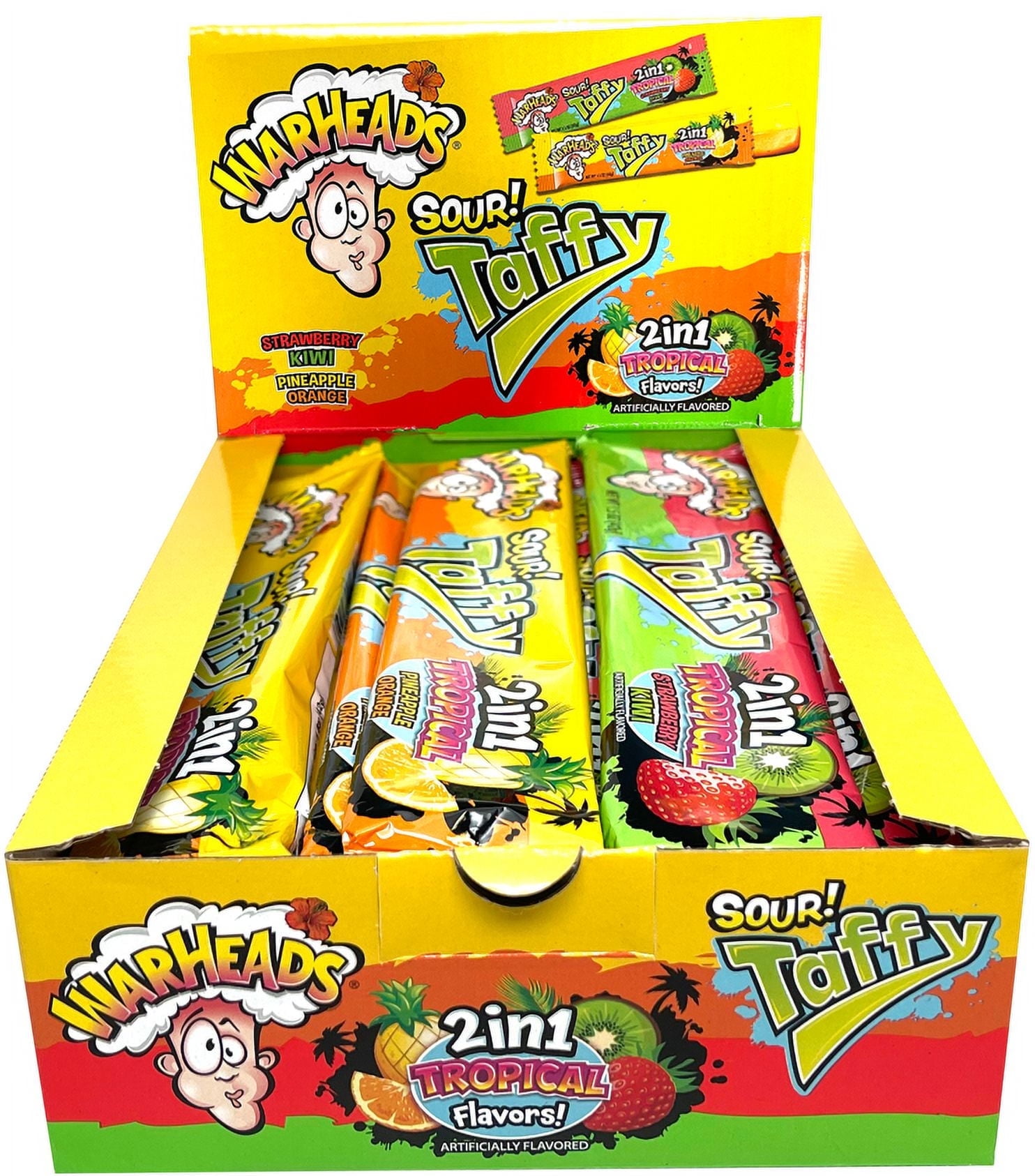 Flix Candy Tropical Sour Chewy Bars, Gluten-Free, 24 Count, 1.49 oz