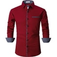 thumbnail image 1 of WARHORSEE Mens Dress Shirts Casual Button Down Shirt Long Sleeve Cotton Stretch Regular Fit, 1 of 14
