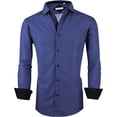 thumbnail image 1 of WARHORSEE Mens Dress Shirts Long Sleeve Regular Fit Printed Button Down Shirts, 1 of 11