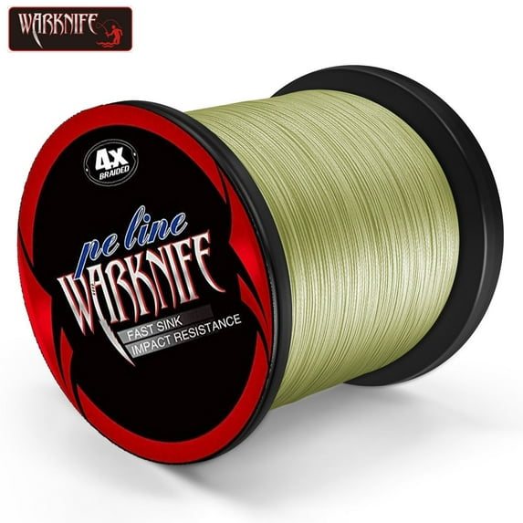 WARKNIFE Braid - Braided Fishing Line,PE Line,4 Strands 1000M 1094YDS 6-100LB Strong Power, Great Abrasion Resistance, Thin Diameter