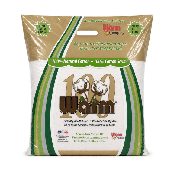 Warm 100 Cotton Batting Queen Size 90” x 110" Precut