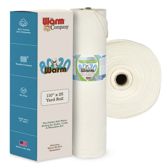 WARM 80/20 Cotton/Polyester Batting 110" x 25 Yard Bolt