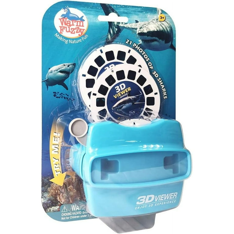 WARM FUZZY Toys 3D Viewfinder (Shark) - Viewfinder for Kids & Adults,  Classic Toys, Slide Viewer, 3D Reel Viewer, Retro Toys, Vintage Toys with 3  Reels - Contains 21 High Definition 3D Images 
