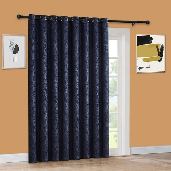 WARM HOME DESIGNS 1 Extra Large 102" X 84" Panel of Navy Blue Patio Door Curtains. Blackout Sliding Glass Door Curtain or Room Divider Drape. EV Navy Patio 84