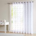 thumbnail image 1 of WARM HOME DESIGNS 1 Sheer White Faux-Linen Sliding Door Curtain Panel with Stitched Silver Leaf Embroidery. M Silver Patio 84, 1 of 5