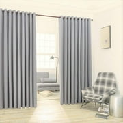 WARM HOME DESIGNS 2 Extra Large, Extra Wide Silver Grey Floor-To-Ceiling 108" x 108” Inch Room Divider Curtains. Each Drape Come with 2 Matching Tie-Backs. Total Width is 216 Inches (18 feet).