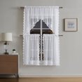 thumbnail image 1 of WARM HOME DESIGNS 3 Piece White Coffee Kitchen Window Curtains Bundle Includes 2 36 Inch Tiers & Valance. KIC SET WHITE, 1 of 5