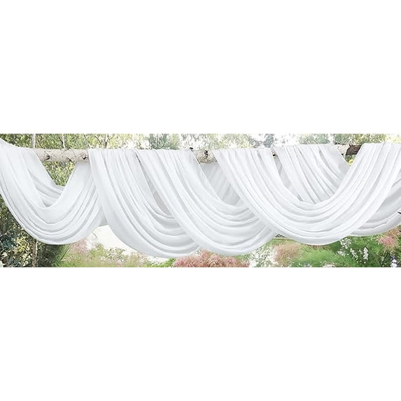 WARM HOME DESIGNS 10 Yards White Chiffon Fabric for Kitchen or Wedding Arch Decorations. CF 360 WHITE