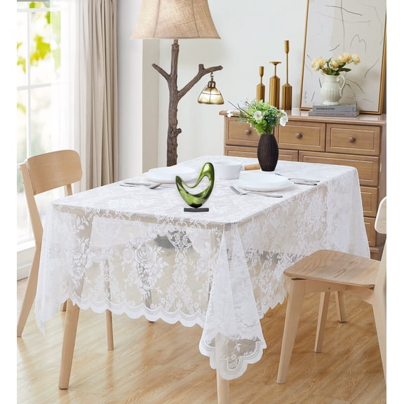 WARM HOME DESIGNS 54x72 Tablecloth for 6-8 Guests. LTC 72 WHITE