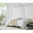 thumbnail image 1 of WARM HOME DESIGNS 55 x 216 Inch White Lace Canopy Bed Curtains are Perfect for Queen Bed Canopy to Create Black Bedroom Decor, Gothic Bedroom Decor or Halloween Room Decor. LEC CANOPY 216 WHITE, 1 of 3