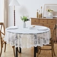thumbnail image 1 of WARM HOME DESIGNS 60 Inch Round White English Rose Lace Tablecloth. LTC White 60, 1 of 4