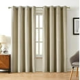 thumbnail image 1 of WARM HOME DESIGNS Pair of Velvet Beige Curtains With Embossed Damask Design 96 Inches Long. VE Beige 96, 1 of 5