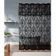 thumbnail image 1 of 84 Inch Black Gothic Vintage Shower Curtain with Matching Valance. SH Black 84, 1 of 5
