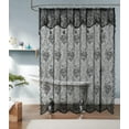 thumbnail image 1 of WARM HOME DESIGNS Black Lace Shower Curtain 72 W x 72 L Inches with Attached Valance & 7 Tassels. LA Black 72, 1 of 5