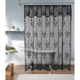 thumbnail image 1 of WARM HOME DESIGNS Black Lace Shower Curtain 72 W x 84 L Inches with Attached Valance & Tassels. LA Black 84, 1 of 5