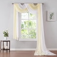 thumbnail image 1 of WARM HOME DESIGNS Chiffon Double Window Scarves in Ivory and White Colors for Yellow Home Décor. CHS 288 WHITE & IVORY, 1 of 5