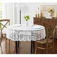 thumbnail image 1 of WARM HOME DESIGNS Elegant Small Gothic 48 Inch White Round Tablecloth for Rustic Kitchen or Wedding Decor. MTC White Round 48, 1 of 3