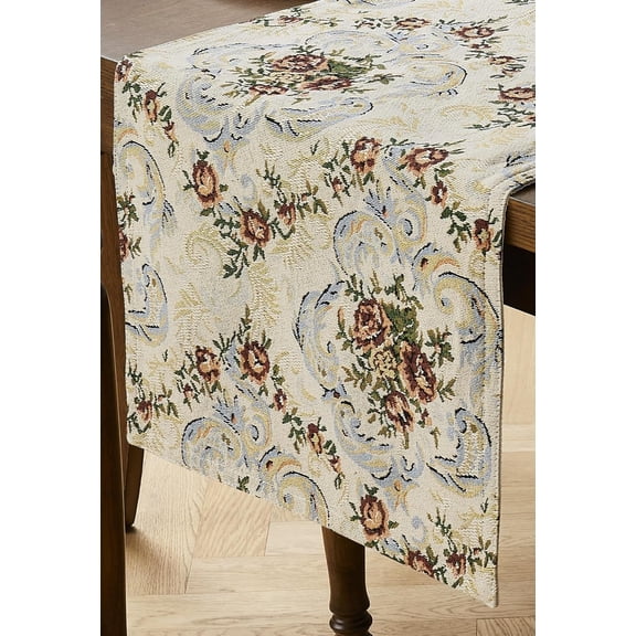 WARM HOME DESIGNS Luxury 48 Inch Table Runner with Roses Flower Design for Easter, Thanksgiving, or Christmas Dining Table Decor. DIN ROSES 48