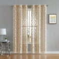 thumbnail image 1 of WARM HOME DESIGNS Pair of 38" x 96" Linen Color Knitted Lace Curtains with 6 Grommets per Panel. LISA 96 LINEN, 1 of 1