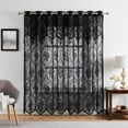 thumbnail image 1 of WARM HOME DESIGNS Semi Sheer 102" x 84" Lace Curtains for Patio Doors with Attached Valance & Tassels. LUN PATIO 84 BLACK, 1 of 4