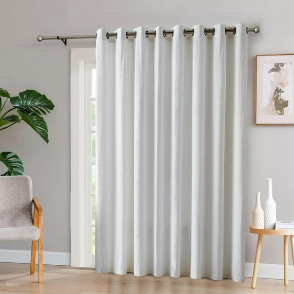 WARM HOME DESIGNS Velvet Extra Wide 84 Inches Lohg Ivory Curtains With Embossed Damask Design. VE PATIO 84 IVORY